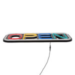 GloboStar® 85857 Φωτιστικό Ταμπέλα Φωτεινή Επιγραφή NEON LED Σήμανσης Animated Square OPEN 30W AC 230V με Διακόπτη On/Off και Ασύρματο Χειριστήριο IR Λευκό - Κόκκινο - Πράσινο - Κίτρινο - Γαλάζιο - Image 4