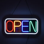 GloboStar® 85857 Φωτιστικό Ταμπέλα Φωτεινή Επιγραφή NEON LED Σήμανσης Animated Square OPEN 30W AC 230V με Διακόπτη On/Off και Ασύρματο Χειριστήριο IR Λευκό - Κόκκινο - Πράσινο - Κίτρινο - Γαλάζιο - Image 5