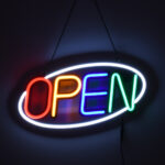 GloboStar® 85858 Φωτιστικό Ταμπέλα Φωτεινή Επιγραφή NEON LED Σήμανσης Animated Ovale OPEN 30W AC 230V με Διακόπτη On/Off και Ασύρματο Χειριστήριο IR Λευκό - Κόκκινο - Πράσινο - Κίτρινο - Γαλάζιο - Image 5