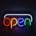 GloboStar® 85859 Φωτιστικό Ταμπέλα Φωτεινή Επιγραφή NEON LED Σήμανσης Animated OPEN 30W AC 230V με Διακόπτη On/Off και Ασύρματο Χειριστήριο IR Λευκό - Κόκκινο - Πράσινο - Κίτρινο - Γαλάζιο - Image 5