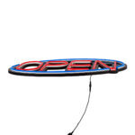 GloboStar® 85860 Φωτιστικό Ταμπέλα Φωτεινή Επιγραφή NEON LED Σήμανσης Animated Ovale OPEN 30W AC 230V με Διακόπτη On/Off και Ασύρματο Χειριστήριο IR Μπλε - Κόκκινο - Image 4