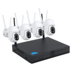 GloboStar® 86039 Ασύρματο Καταγραφικό με 4 x Camera 2MP 1080P WiFi  360° Μοιρών - Αδιάβροχο IP66 - Νυχτερινή Όραση με LED IR - Διπλή Κατέυθυνση Ομιλίας - Ανιχνευτή Κίνησης - Νυχτερινή Λήψη - Λευκό - Image 3