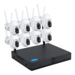 GloboStar® 86040 Ασύρματο Καταγραφικό με 8 x Camera 2MP 1080P WiFi  360° Μοιρών - Αδιάβροχο IP66 - Νυχτερινή Όραση με LED IR - Διπλή Κατέυθυνση Ομιλίας - Ανιχνευτή Κίνησης - Νυχτερινή Λήψη - Λευκό - Image 3