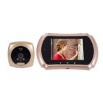 GloboStar® 86066 Επαναφορτιζόμενη Ψηφιακή Έξυπνη Camera Εξώπορτας 90° Μοιρών με Έγχρωμη Οθόνη 3.5" Inches - USB - Νυχτερινή Όραση με LED IR - Κουδούνι - Χρυσό - Image 3