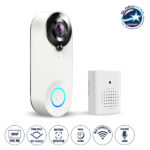 GloboStar® 86074 Ολοκληρωμένο Έξυπνο Σύστημα Ματάκι Θεατή & Κουδούνι Σπιτιού για Εξώπορτες - 1 x Κάμερα 1.0MP 1080P - Θέαση 166° με Νυχτερινή Λήψη, PIR Αισθητήρα Κίνησης & Ομιλία/Ήχος Διπλής Κατεύθυνσης - Εφαρμογή APP σε Android & iOS - Επαναφορτιζόμενη Μπαταρία Λιθίου 2500mAh - PAL/NTSC Signal - DC 5V - Λευκό & Μαύρο - Μ5 x Π4 x Υ3.8cm - 2 Χρόνια Εγγύηση