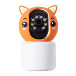 GloboStar® 86081 Επιτραπέζια Κάμερα WiFi HD 1080P 350° Διπλή Κατέυθυνση Ομιλίας & Ανιχνευτή Κίνησης - Απομακρυσμένος Έλεγχος Body Auto Tracking IP20 - Πορτοκαλί Λευκό - Φ8 x Υ13cm - 2 Χρόνια Εγγύηση - Image 4