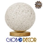 GLOBOSTAR® OCEANA 01417 Boho Επιτραπέζιο Φωτιστικό Πορτατίφ με Ντουί 1 x E27 AC 220-240V IP20 - Λευκό & Μπεζ - M20 x Π20 x Υ22cm