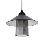 GLOBOSTAR® PROMO 203-0089 Μοντέρνο Κρεμαστό Φωτιστικό Οροφής με Ντουί 1 x E27 AC 220-240V IP20 - Μαύρο & Μαύρο Φιμέ - Μ25.5 x Π25.5 x Υ20cm - Image 2