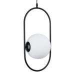 GLOBOSTAR® HAMBURG 00591 Μοντέρνο Κρεμαστό Φωτιστικό Οροφής με Ντουί 1 x E14 AC 220-240V IP20 - Μαύρο & Λευκό - Μ25 x Π20 x Υ50cm - Image 2