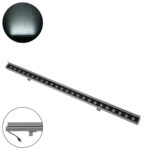 GLOBOSTAR® WASHERFAIA 90188 Μπάρα Φωτισμού Wall Washer με Αντιθαμβωτική Γρίλια LED 24W 2880lm 15° DC 24V Αδιάβροχο IP65 Ψυχρό Λευκό 6000K Dimmable - Bridgelux SMD Chip - Ασημί - Μ100 x Π4 x Υ5.5cm - 3 Χρόνια Εγγύηση - Image 2
