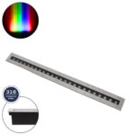 GLOBOSTAR® UNDERGROUNDREMVI 90195 Χωνευτή Μπάρα Φωτισμού Wall Washer LED 24W 2040lm 10° DC 24V Αδιάβροχο IP68 Πολύχρωμο RGBW Dimmable DMX512 - Bridgelux SMD Chip - Ανοξείδωτο Ατσάλι SS316 - Μ100 x Π9 x Υ7.2cm / Q98.2 x 7.6cm - 3 Χρόνια Εγγύηση - Image 2