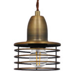 GLOBOSTAR® MANHATTAN 01454 Μοντέρνο Κρεμαστό Φωτιστικό Οροφής με Ντουί 1 x E27 AC 220-240V IP20 - Μπρούτζινο - Μ11 x Π11 x Υ14cm - Image 2