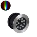 GLOBOSTAR® UNDERWATERTUNI 90422 Υποβρύχιο Χωνευτό Σποτ για Σιντριβάνια/Πισίνες LED 12W 1200lm 30° DC 24V Αδιάβροχο IP68 Πολύχρωμο RGBW Dimmable DMX512 - Bridgelux SMD Chip - Ανοξείδωτο Ατσάλι SS304 - Μ18 x Π18 x Υ11cm / Q17.5 - 3 Χρόνια Εγγύηση - Image 2