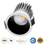 GLOBOSTAR® MICRO-B 60240 Χωνευτό Downlight Σποτ LED 7W 910lm 38° AC 220-240V IP20 Φυσικό Λευκό 4500K - Bridgelux COB Chip & TÜV SÜD Driver - Λευκό & Μαύρο Ματ - Μ6 x Π6 x Υ7.8cm / Q5cm - 5 Χρόνια Εγγύηση - Image 2