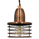 GLOBOSTAR® MANHATTAN 01453 Μοντέρνο Κρεμαστό Φωτιστικό Οροφής με Ντουί 1 x E27 AC 220-240V IP20 - Χάλκινο - Μ11 x Π11 x Υ14cm - Image 2