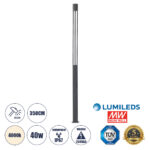 GloboStar® CANCUN 61510 Urban Light Φωτιστικό Πάρκου - Πλατείας - Κήπου Ύψους 3.5 μέτρων LED 40W 5440lm 60° AC100-240VAC IP67 IK09 - D15.5 x H350cm - Anthracite Grey - Φυσικό Λευκό 4000K - LUMILEDS - MEAN WELL DRIVER - 5 Years Warranty - Image 2