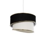 GLOBOSTAR® CYCLOP 204-0103 Μοντέρνο Κρεμαστό Φωτιστικό Οροφής με Ντουί 1 x E27 AC 220-240V IP20 - Μαύρο & Λευκό - Μ31 x Π31 x Υ21cm - Image 2