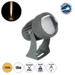 GLOBOSTAR® SPOTFENIA 90135 Αρχιτεκτονικό Σποτ Φωτισμου LED 10W 1100lm 5° DC 24V Αδιάβροχο IP65 Θερμό Λευκό 2700K Dimmable - Bridgelux COB Chip - Γκρι Ανθρακί - Μ7 x Π7 x Υ15.5cm - 3 Χρόνια Εγγύηση