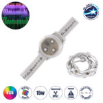 GloboStar® 90140 Digital Pixel Addressable Facade Module Chain String with 20 Spots - Ψηφιακή Αλυσίδα Γιρλάντα με 20 Σποτ LED SMD 3535 15W 20LED 20PIXEL SPI/TTL Protocol IC UCS512B 900lm 120° DC 12V IP67 RGB - Λευκό Σώμα - Μ232 x Π2.5 x Υ1.5cm