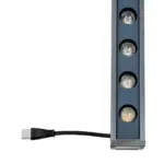 GLOBOSTAR® WASHERMARGO 90150 Μπάρα Φωτισμού Wall Washer LED 24W 2520lm 30° DC 24V Αδιάβροχο IP66 Ultra Θερμό Λευκό 2200K Dimmable - Bridgelux SMD Chip - Γκρι Ανθρακί - Μ100 x Π4 x Υ5cm - 3 Χρόνια Εγγύηση - Image 4
