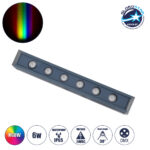 GLOBOSTAR® WASHERMARGO 90184 Μπάρα Φωτισμού Wall Washer LED 6W 510lm 30° DC 24V Αδιάβροχο IP65 Πολύχρωμο RGBW Dimmable DMX512 - Bridgelux SMD Chip - Γκρι Ανθρακί - Μ30 x Π4 x Υ5cm - 3 Χρόνια Εγγύηση