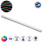 GLOBOSTAR® DIGIBAR 90214 Ψηφιακή Pixel Addressable Facade Μπάρα LED 12W 600lm 180° DC 24V Αδιάβροχο IP65 8 x Pixel Πολύχρωμο RGB Dimmable DMX512 SPI/TTL Protocol IC UCS512C0 - Bridgelux SMD Chip - Ασημί με Λευκό Γαλακτερό Κάλυμμα - Μ100 x Π3 x Υ4.5cm - 3 Χρόνια Εγγύηση
