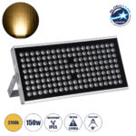 GloboStar® FLOOD-TENA 90223 Προβολέας Wall Washer για Φωτισμό Κτιρίων LED 150W 13500lm 10° AC 220-240V Αδιάβροχο IP65 L43.5 x W15.5 x H18cm Θερμό Λευκό 2700K - Ασημί - 3 Years Warranty