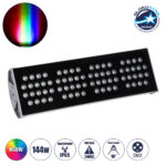 GloboStar® FLOOD-TENA 90226 Προβολέας Wall Washer για Φωτισμό Κτιρίων LED 144W 12240lm 10° DC 24V Αδιάβροχο IP65 L57 x W18 x H19.5cm RGBW DMX512 - Ασημί - 3 Years Warranty