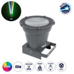 GloboStar® FLOOD-AION 90227 Προβολέας Wall Washer Special Water Effect - Ειδικού Εφέ Νερού LED 40W 2400lm 15° DC 24V Αδιάβροχο IP65 L35.5 x W31.5 x H16.5cm RGBW DMX512 - Γκρι Ανθρακί - 3 Years Warranty