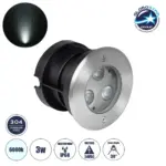 GLOBOSTAR® UNDERWATERHUNI 90415 Υποβρύχιο Χωνευτό Σποτ για Σιντριβάνια/Πισίνες LED 3W 300lm 30° DC 24V Αδιάβροχο IP68 Ψυχρό Λευκό 6000K Dimmable - Bridgelux SMD Chip - Ανοξείδωτο Ατσάλι SS304 - Μ10 x Π10 x Υ7.6cm / Q9cm - 3 Χρόνια Εγγύηση