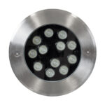 GLOBOSTAR® UNDERWATERTUNI 90422 Υποβρύχιο Χωνευτό Σποτ για Σιντριβάνια/Πισίνες LED 12W 1200lm 30° DC 24V Αδιάβροχο IP68 Πολύχρωμο RGBW Dimmable DMX512 - Bridgelux SMD Chip - Ανοξείδωτο Ατσάλι SS304 - Μ18 x Π18 x Υ11cm / Q17.5 - 3 Χρόνια Εγγύηση - Image 4