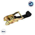 GLOBOSTAR® TREEBASE 90477 Ιμάντας με Καστάνια για Τοποθέτηση Φωτιστικών Σποτ σε κορμό Φυτών & Δέντρων - Μαύρο & Χρυσό - Μ50 x Π7.5 x Υ5cm