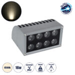 GloboStar® FLOOD-DENA 90486 Επιτοίχιος Προβολέας Wall Washer για Φωτισμό Κτιρίων - Απλίκα & Δαπέδου LED 16W 1520lm 5° DC 24V Αδιάβροχο IP67 Μ15.5 x Π13 x Υ9.1cm Φυσικό Λευκό 4500K - Γκρι Ανθρακί - 3 Years Warranty