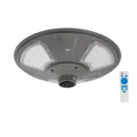 GLOBOSTAR® PARK 90500 Φωτιστικό Κεφαλής Post Top Πλατείας/Πάρκου LED 20W 900lm 120° με Ενσωματωμένο Φωτοβολταϊκό Panel 6V 20W & Επαναφορτιζόμενη Μπαταρία Li-ion 3.2V 25000mAh με Αισθητήρα Ημέρας-Νύχτας Αδιάβροχο IP65 Ψυχρό Λευκό 6000K - Γκρι Ανθρακί - Μ50 x Π50 x Υ19cm - 2 Χρόνια Εγγύηση