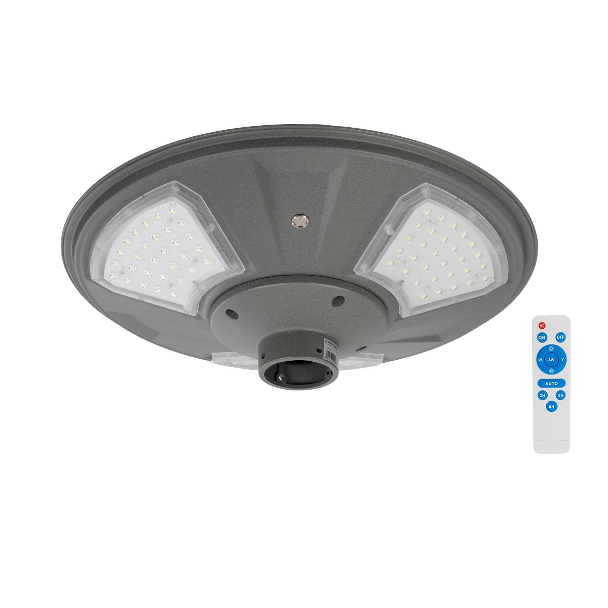 90500_1 GLOBOSTAR® PARK 90500 Φωτιστικό Κεφαλής Post Top Πλατείας/Πάρκου LED 20W 900lm 120° με Ενσωματωμένο Φωτοβολταϊκό Panel 6V 20W & Επαναφορτιζόμενη Μπαταρία Li-ion 3.2V 25000mAh με Αισθητήρα Ημέρας-Νύχτας Αδιάβροχο IP65 Ψυχρό Λευκό 6000K - Γκρι Ανθρακί - Μ50 x Π50 x Υ19cm - 2 Χρόνια Εγγύηση - Image 1