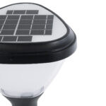 GLOBOSTAR® SOLARMIS 90521 Φωτιστικό Κολωνάκι Κήπου LED 10W 180lm 120° με Ενσωματωμένο Φωτοβολταϊκό Panel 6V 5W & Επαναφορτιζόμενη Μπαταρία Li-ion 3.2V 6000mAh με Αισθητήρα Ημέρας-Νύχτας Αδιάβροχο IP65 Ψυχρό Λευκό 6000K - Μαύρο - Μ26 x Π26 x Υ60cm - 2 Χρόνια Εγγύηση - Image 5