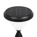 GLOBOSTAR® VEGGIE 90522 Φωτιστικό Κολωνάκι Κήπου LED 10W 500lm 120° με Ενσωματωμένο Φωτοβολταϊκό Panel 6V 2W & Επαναφορτιζόμενη Μπαταρία Li-ion 3.2V 6000mAh με Αισθητήρα Ημέρας-Νύχτας Αδιάβροχο IP65 Ψυχρό Λευκό 6000K - Sanan SMD Chip - Μαύρο - Μ26 x Π26 x Υ60cm - 2 Χρόνια Εγγύηση - Image 5