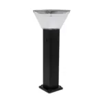 GLOBOSTAR® VEGGIE 90524 Φωτιστικό Κολωνάκι Κήπου LED 10W 500lm 120° με Ενσωματωμένο Φωτοβολταϊκό Panel 6V 2W & Επαναφορτιζόμενη Μπαταρία Li-ion 3.2V 6000mAh με Αισθητήρα Ημέρας-Νύχτας Αδιάβροχο IP65 All in One CCT 6000K-4500K - Sanan SMD Chip - Μαύρο - Μ19.5 x Π19.5 x Υ60cm - 2 Χρόνια Εγγύηση - Image 2
