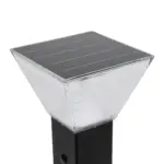 GLOBOSTAR® VEGGIE 90524 Φωτιστικό Κολωνάκι Κήπου LED 10W 500lm 120° με Ενσωματωμένο Φωτοβολταϊκό Panel 6V 2W & Επαναφορτιζόμενη Μπαταρία Li-ion 3.2V 6000mAh με Αισθητήρα Ημέρας-Νύχτας Αδιάβροχο IP65 All in One CCT 6000K-4500K - Sanan SMD Chip - Μαύρο - Μ19.5 x Π19.5 x Υ60cm - 2 Χρόνια Εγγύηση - Image 3