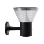 GLOBOSTAR® VEGGIE 90530 Μοντέρνο Φωτιστικό Τοίχου - Απλίκα LED 10W 330lm 120° με Ενσωματωμένο Φωτοβολταϊκό Panel 6V 2W & Επαναφορτιζόμενη Μπαταρία Li-ion 3.2V 1800mAh με Αισθητήρα Ημέρας-Νύχτας Αδιάβροχο IP65 Ψυχρό Λευκό 6000K - Μαύρο- Μ23 x Π30 x Υ25cm - 2 Χρόνια Εγγύηση - Image 3
