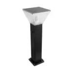 GLOBOSTAR® VEGGIE 90549 Φωτιστικό Κολωνάκι Κήπου με Ντουί 1 x E27 60° AC 220-240V Αδιάβροχο IP65 - Μαύρο - Μ20 x Π20 x Υ60cm - 2 Χρόνια Εγγύηση