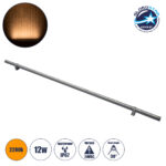 GLOBOSTAR® WASHERSTELLAR 90574 Μπάρα Φωτισμού Wall Washer LED 12W 1260lm 30° DC 24V Αδιάβροχο IP67 Ultra Θερμό Λευκό 2200K Dimmable - Bridgelux SMD Chip - Γκρι Ανθρακί - Μ100 x Π2 x Υ1.8cm - 3 Χρόνια Εγγύηση