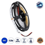 GLOBOSTAR® AVILA 90595 Ταινία LED 4.8W/m 200lm/m 120° DC 12V IP20 60 x SMD3528 Chip/m Μπλε Dimmable - Sanan SMD Chip - Μ500 x Π0.7 x Υ0.2cm - Ρολό 5 Μέτρων - 2 Χρόνια Εγγύηση