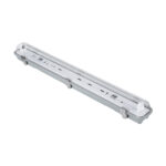 GLOBOSTAR® VIGAS 90610 Γραμμικό Βιομηχανικό Φωτιστικό Σκαφάκι Tri-Proof με Μεταλλικά Clips για 1 x Λάμπα T8 G13 60cm Τύπου Φθορίου LED Τροφοδοσίας Ενός Άκρου 120° AC 220-240V Αδιάβροχο IP65 - Γκρι με Διάφανο Κάλυμμα Πλαστικό PC - Μ66 x Π8 x Υ8cm - Image 2