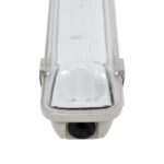 GLOBOSTAR® VIGAS 90612 Γραμμικό Βιομηχανικό Φωτιστικό Σκαφάκι Tri-Proof με Μεταλλικά Clips για 1 x Λάμπα T8 G13 120cm Τύπου Φθορίου LED Τροφοδοσίας Ενός Άκρου 120° AC 220-240V Αδιάβροχο IP65 - Γκρι με Διάφανο Κάλυμμα Πλαστικό PC - Μ126 x Π8 x Υ8.5cm - Image 5