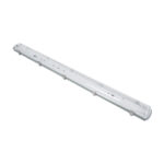 GLOBOSTAR® VIGAS 90613 Γραμμικό Βιομηχανικό Φωτιστικό Σκαφάκι Tri-Proof με Μεταλλικά Clips για 2 x Λάμπες T8 G13 120cm Τύπου Φθορίου LED Τροφοδοσίας Ενός Άκρου 120° AC 220-240V Αδιάβροχο IP65 - Γκρι με Διάφανο Κάλυμμα Πλαστικό PC - Μ126 x Π11.5 x Υ9cm - Image 2