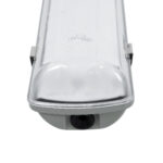GLOBOSTAR® VIGAS 90613 Γραμμικό Βιομηχανικό Φωτιστικό Σκαφάκι Tri-Proof με Μεταλλικά Clips για 2 x Λάμπες T8 G13 120cm Τύπου Φθορίου LED Τροφοδοσίας Ενός Άκρου 120° AC 220-240V Αδιάβροχο IP65 - Γκρι με Διάφανο Κάλυμμα Πλαστικό PC - Μ126 x Π11.5 x Υ9cm - Image 5