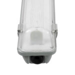 GLOBOSTAR® VIGAS 90614 Γραμμικό Βιομηχανικό Φωτιστικό Σκαφάκι Tri-Proof με Μεταλλικά Clips για 1 x Λάμπες T8 G13 150cm Τύπου Φθορίου LED Τροφοδοσίας Ενός Άκρου 120° AC 220-240V Αδιάβροχο IP65 - Γκρι με Διάφανο Κάλυμμα Πλαστικό PC - Μ156 x Π8 x Υ9cm - Image 5