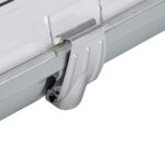 GLOBOSTAR® VIGAS 90614 Γραμμικό Βιομηχανικό Φωτιστικό Σκαφάκι Tri-Proof με Μεταλλικά Clips για 1 x Λάμπες T8 G13 150cm Τύπου Φθορίου LED Τροφοδοσίας Ενός Άκρου 120° AC 220-240V Αδιάβροχο IP65 - Γκρι με Διάφανο Κάλυμμα Πλαστικό PC - Μ156 x Π8 x Υ9cm - Image 6