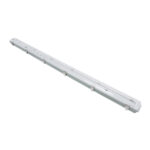 GLOBOSTAR® VIGAS 90615 Γραμμικό Βιομηχανικό Φωτιστικό Σκαφάκι Tri-Proof με Μεταλλικά Clips για 2 x Λάμπες T8 G13 150cm Τύπου Φθορίου LED Τροφοδοσίας Ενός Άκρου 120° AC 220-240V Αδιάβροχο IP65 - Γκρι με Διάφανο Κάλυμμα Πλαστικό PC - Μ156 x Π12 x Υ9cm - Image 2
